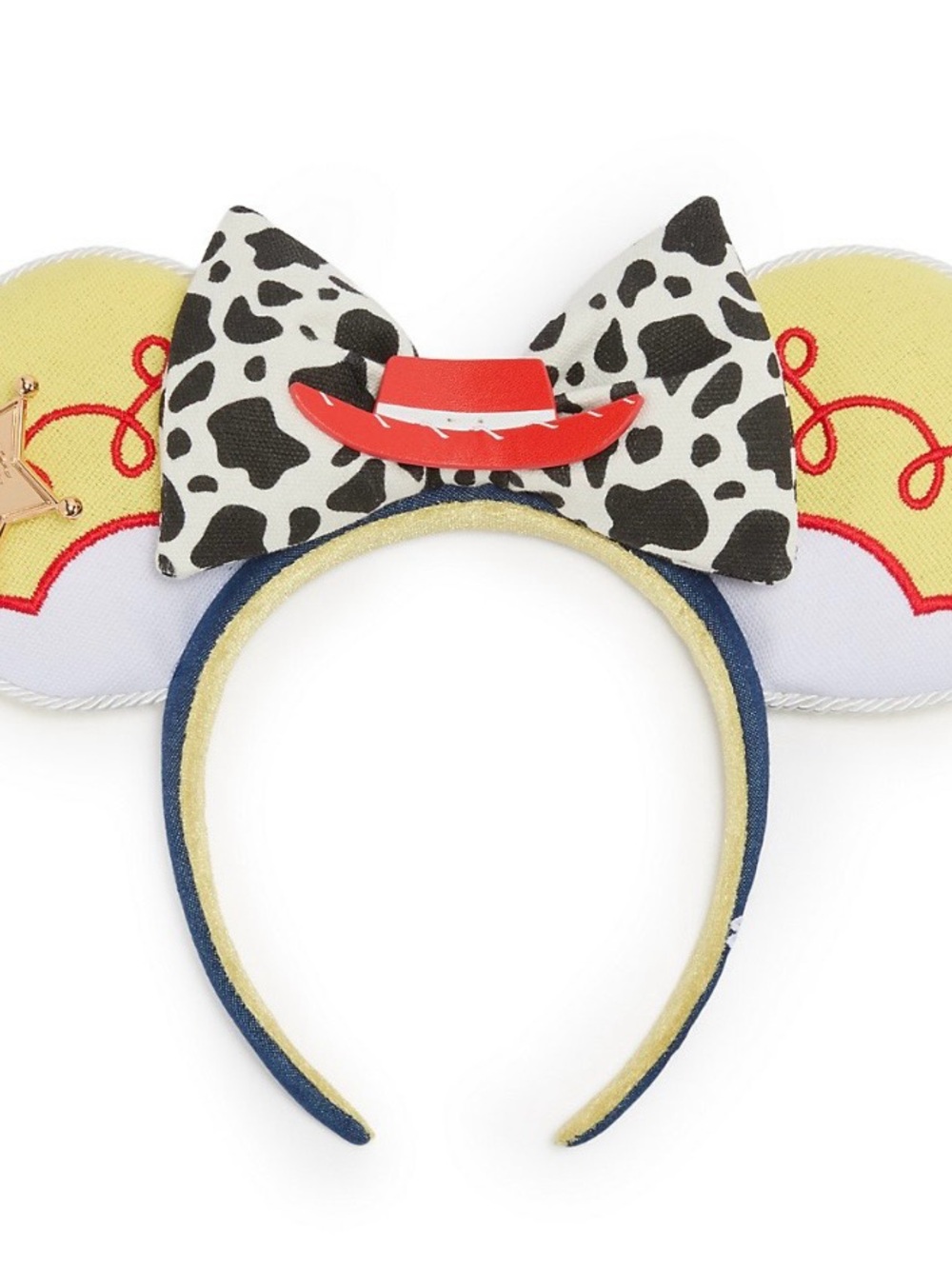 Disney Jessie Cow-Print Bow Headband with Red Hat and Yellow Ear Accents
